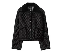 Steppjacke mit Cordbesatz - Schwarz