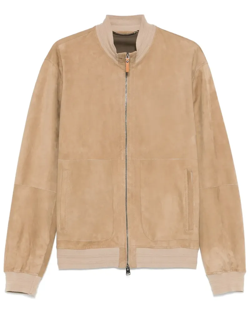 Canali Bomberjacke aus Wildleder - Nude Nude