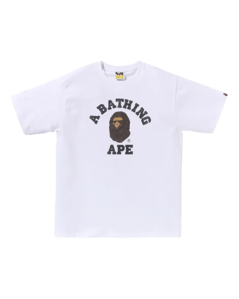 BAPE Ape Head glitter-effect T-shirt - Weiß Weiß