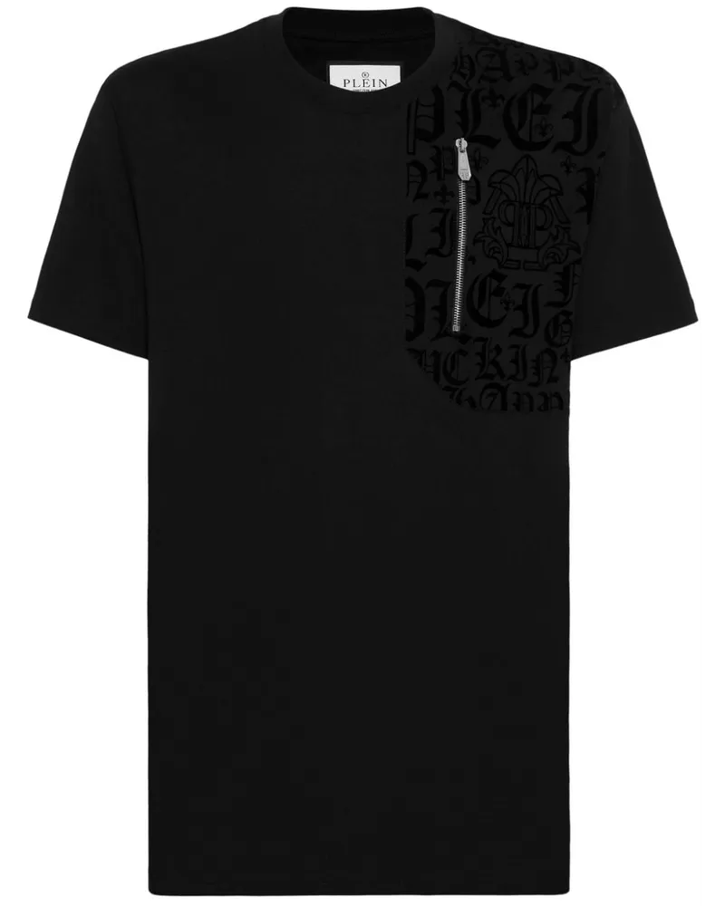 Philipp Plein T-Shirt mit Reißverschlussdetail - Schwarz Schwarz