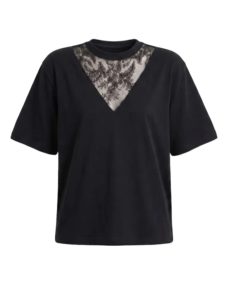 ALMAZ lace-detail t-shirt - Schwarz Schwarz