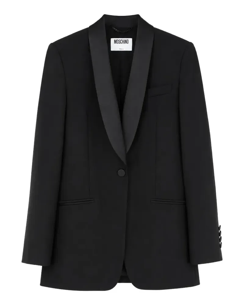 Moschino shawl-lapel wool jacket - Schwarz Schwarz