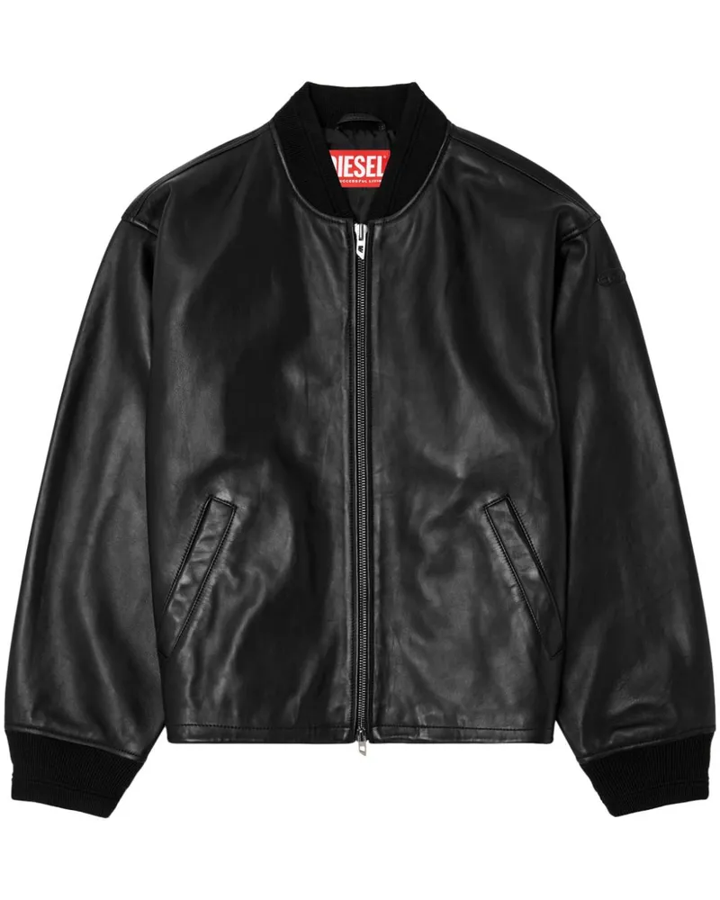 Diesel L-Khat Lederjacke - Schwarz Schwarz