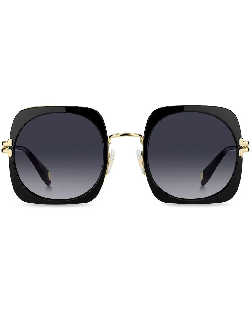 Marc Jacobs Eckige Sonnenbrille mit Logo-Gravur Schwarz