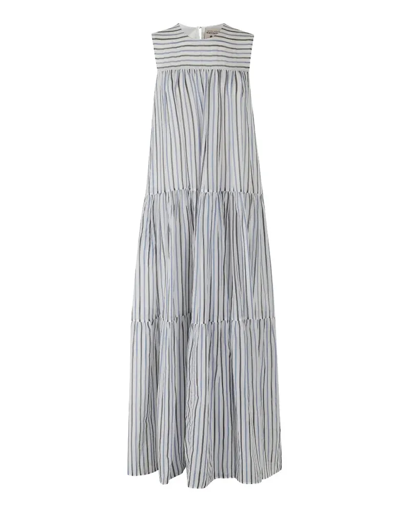 Semicouture Luigia striped tiered maxi dress - Weiß Weiß