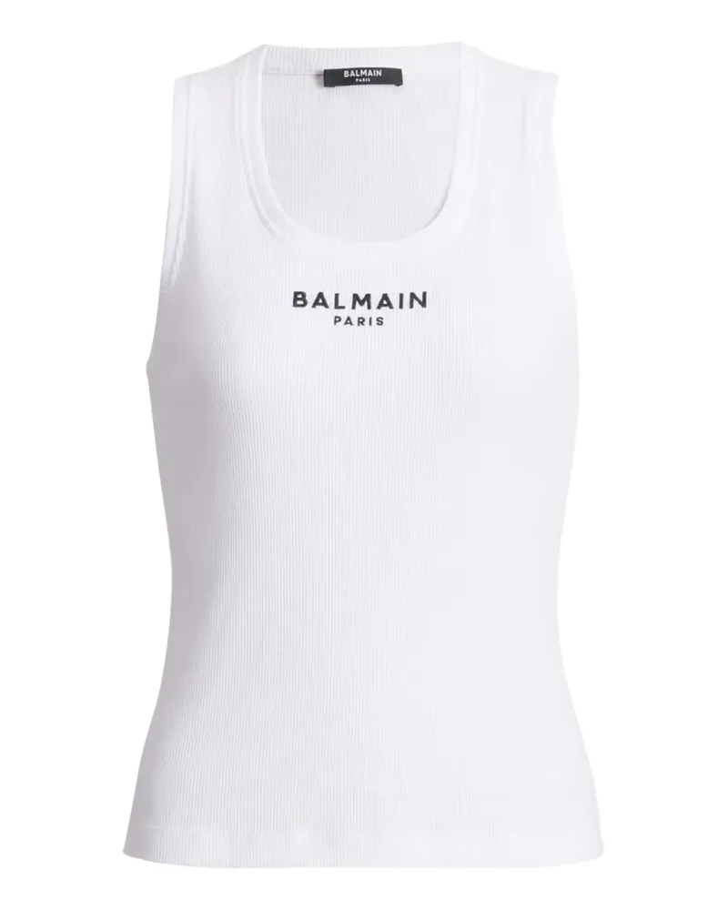 Balmain Paris embroidered vest top - Weiß Weiß