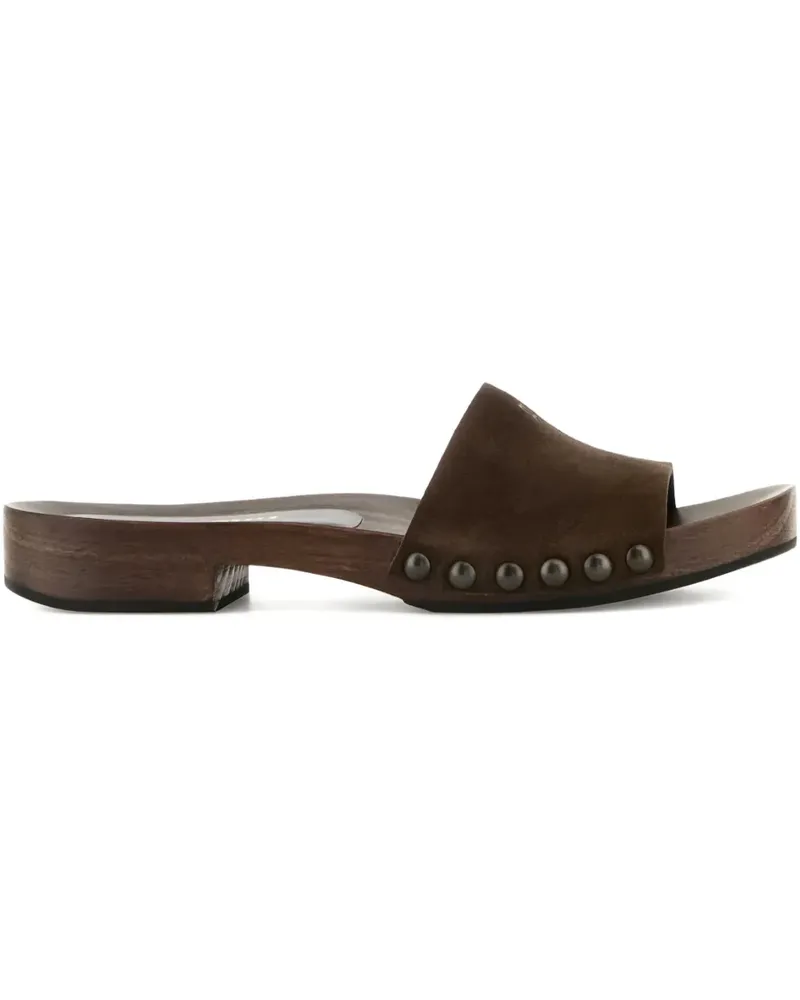 Miu Miu Wildledersandalen mit Nieten - Braun Braun