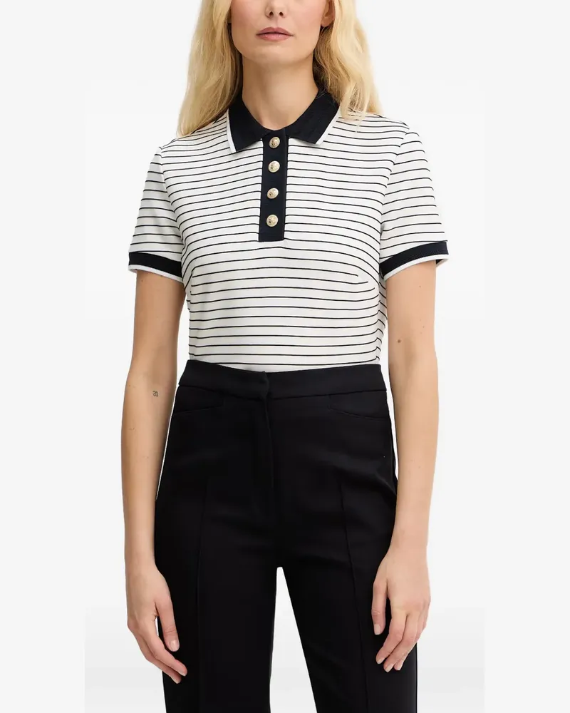Guess striped button-up polo shirt - Weiß Weiß