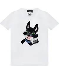 Dsquared2 T-Shirt mit Hunde-Print Weiß