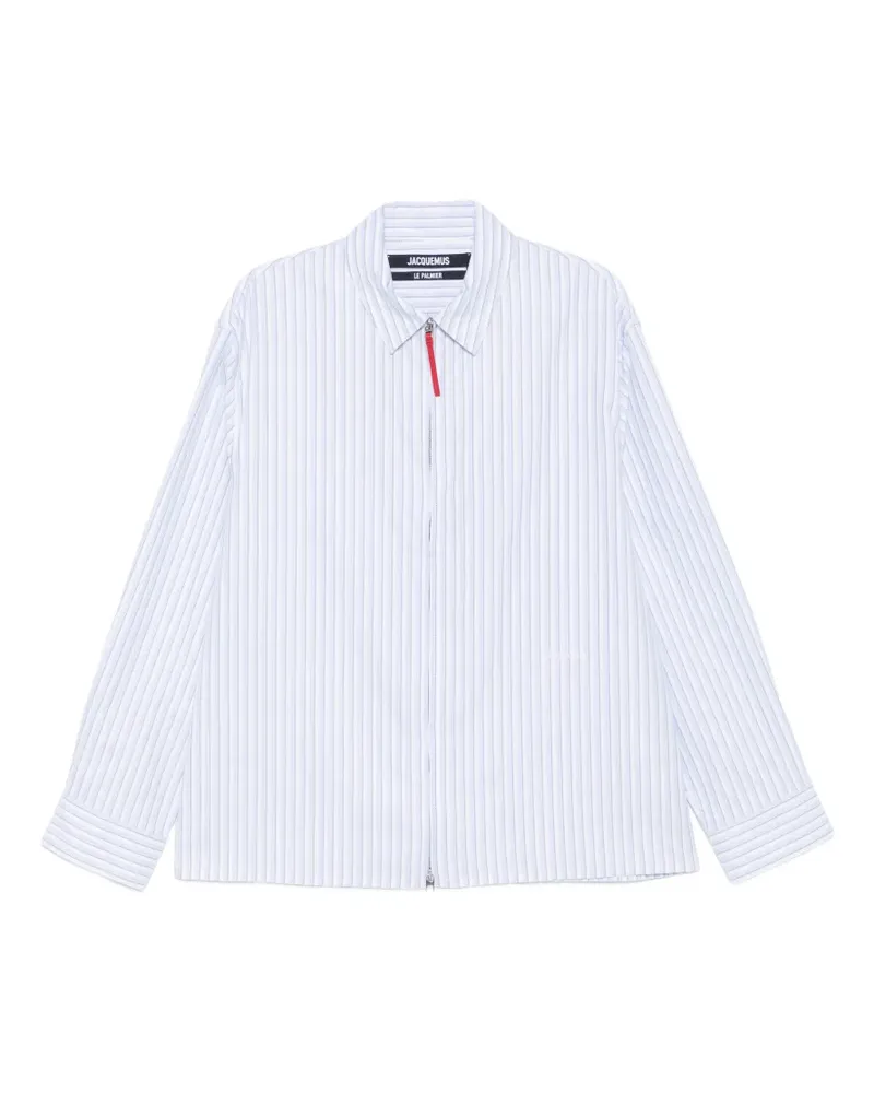 Jacquemus Gestreiftes Hemd mit Reißverschluss - Weiß Weiß