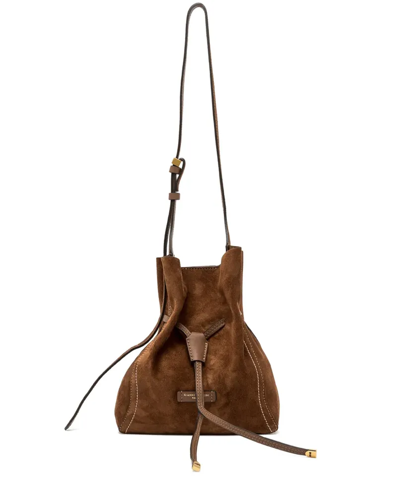 Gianni Chiarini Sienna drawstring suede bucket bag - Braun Braun