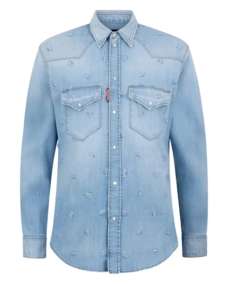 Dsquared2 Hemd mit Polokragen - Blau Blau