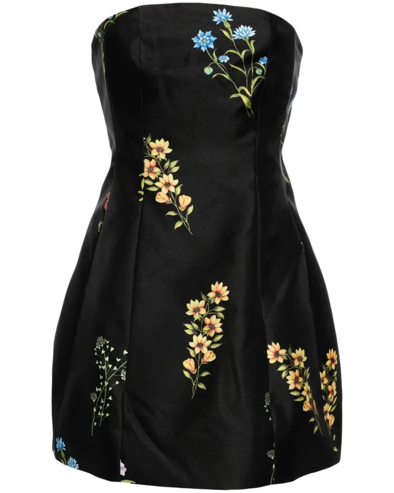 Sachin & Babi Alanna Minikleid mit Blumen-Print - Schwarz Schwarz