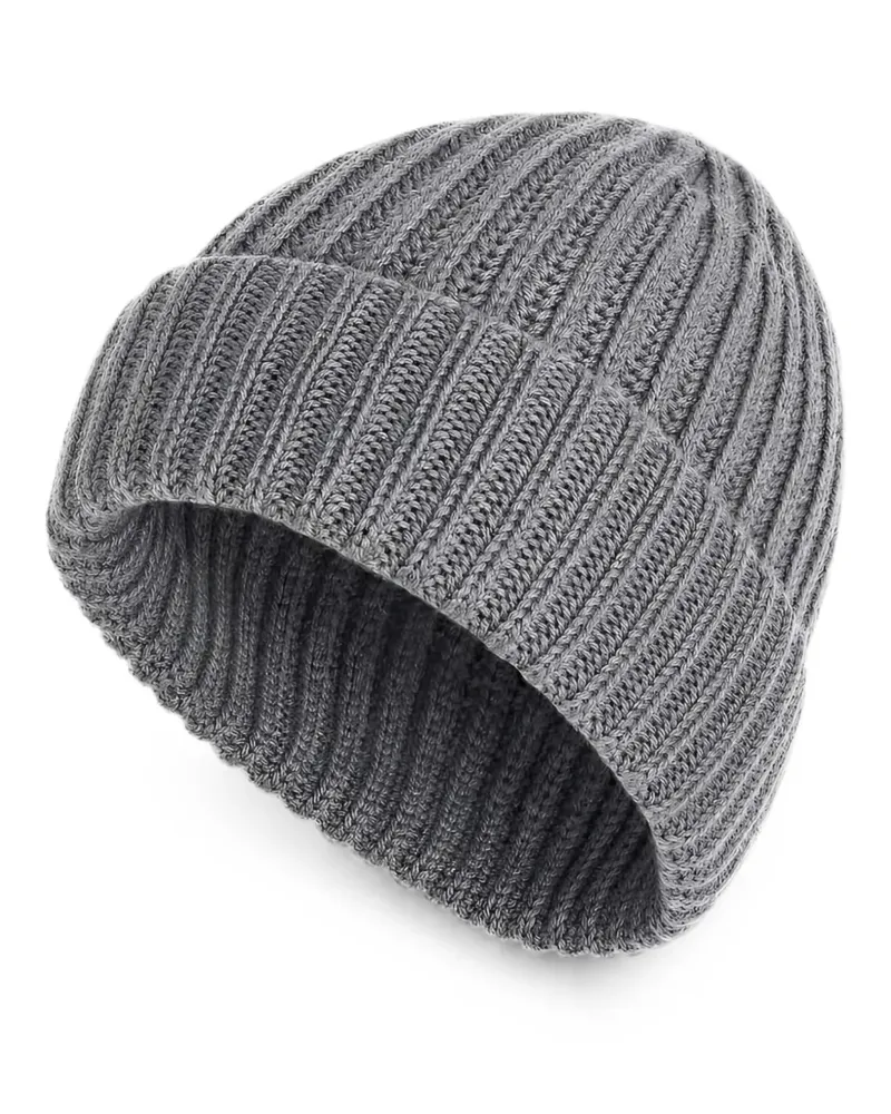 Malo ribbed-knit beanie hat - Grau Grau
