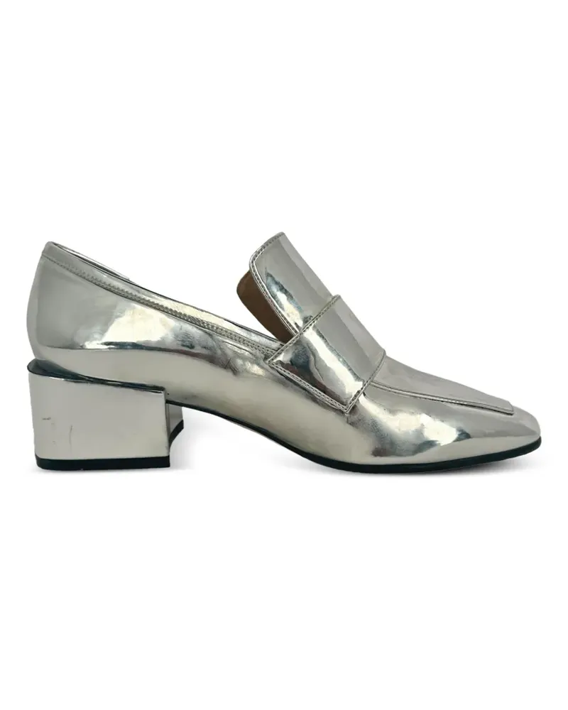 Stuart Weitzman 2010s Sawyer Loafer mit Blockabsatz - Silber Silber