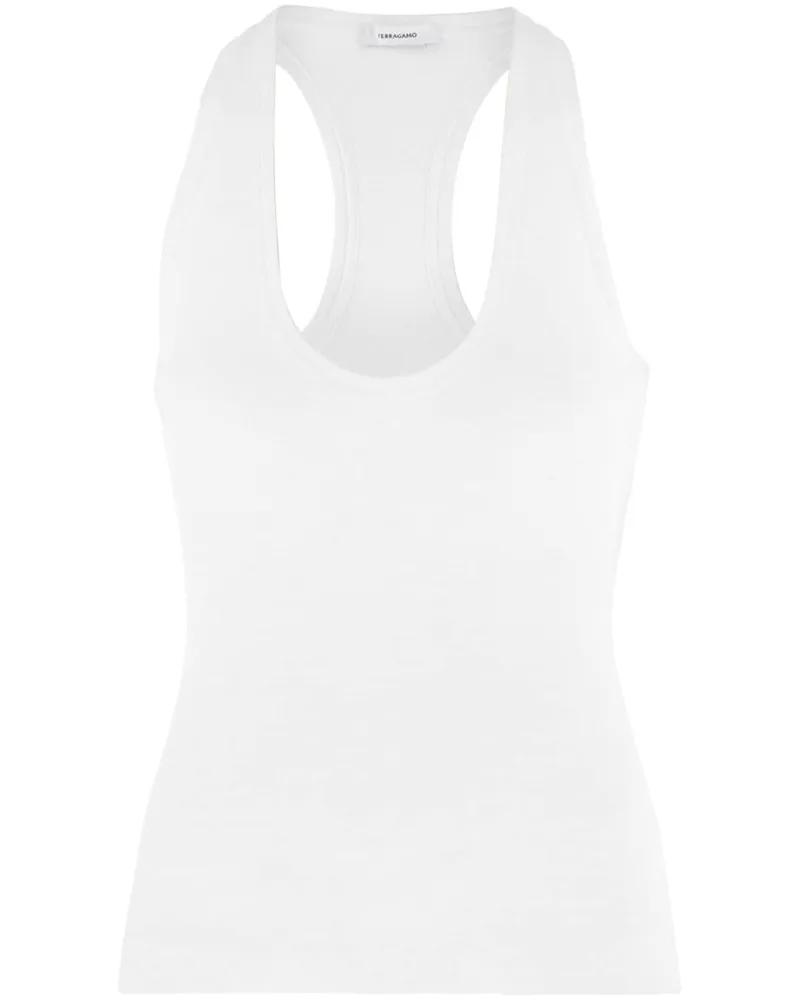 Ferragamo Tanktop mit V-Ausschnitt Weiß