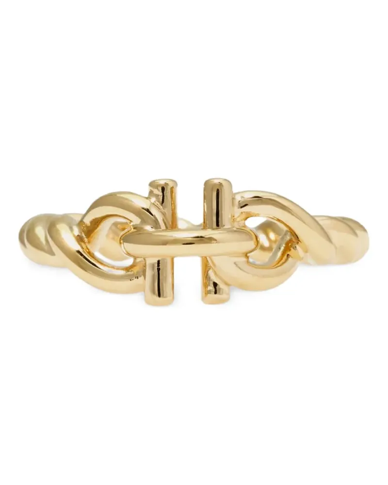 Ferragamo torchon Gancini ring - Gold Gold