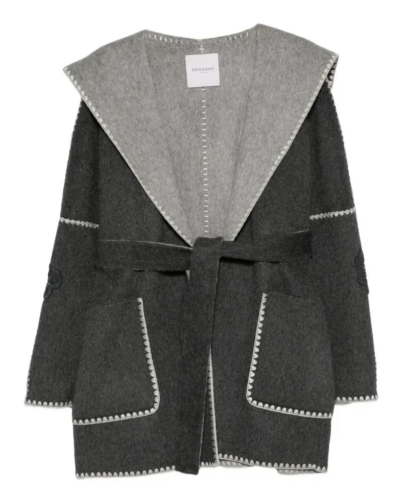 Ermanno Scervino Kapuzenmantel mit Gürtel - Grau Grau