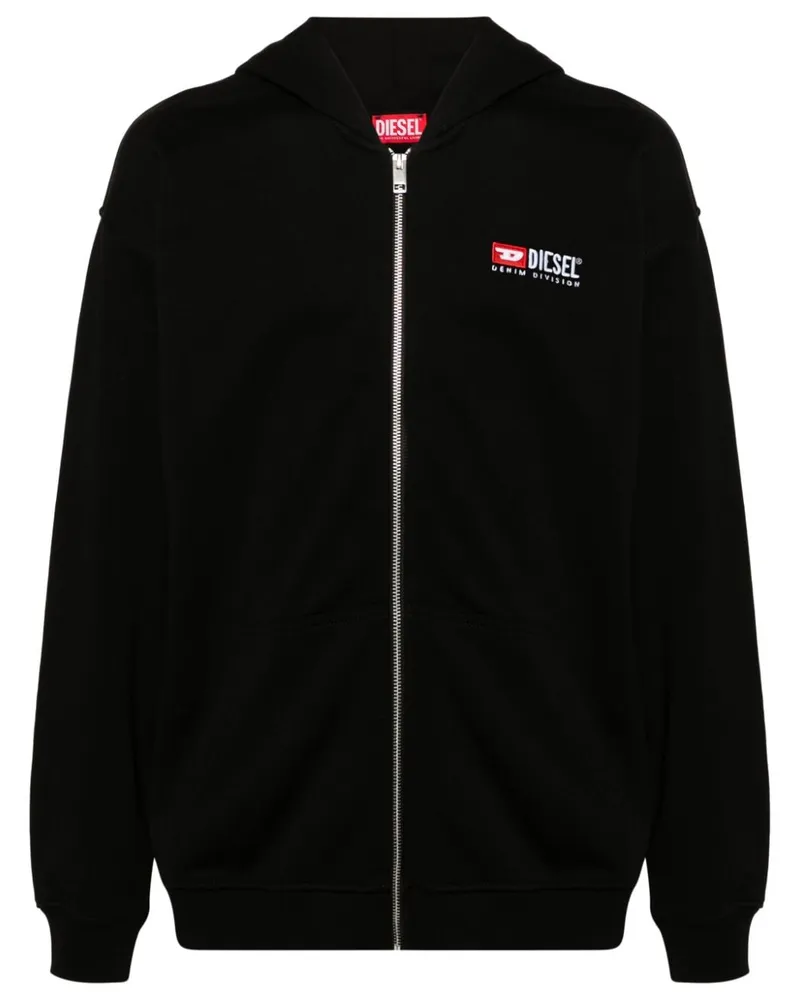 Diesel Hoodie mit Logo-Stickerei - Schwarz Schwarz
