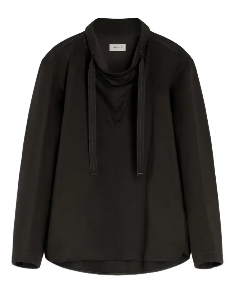 Christophe Lemaire Stehkragen-Bluse mit Kordelzug - Braun Braun
