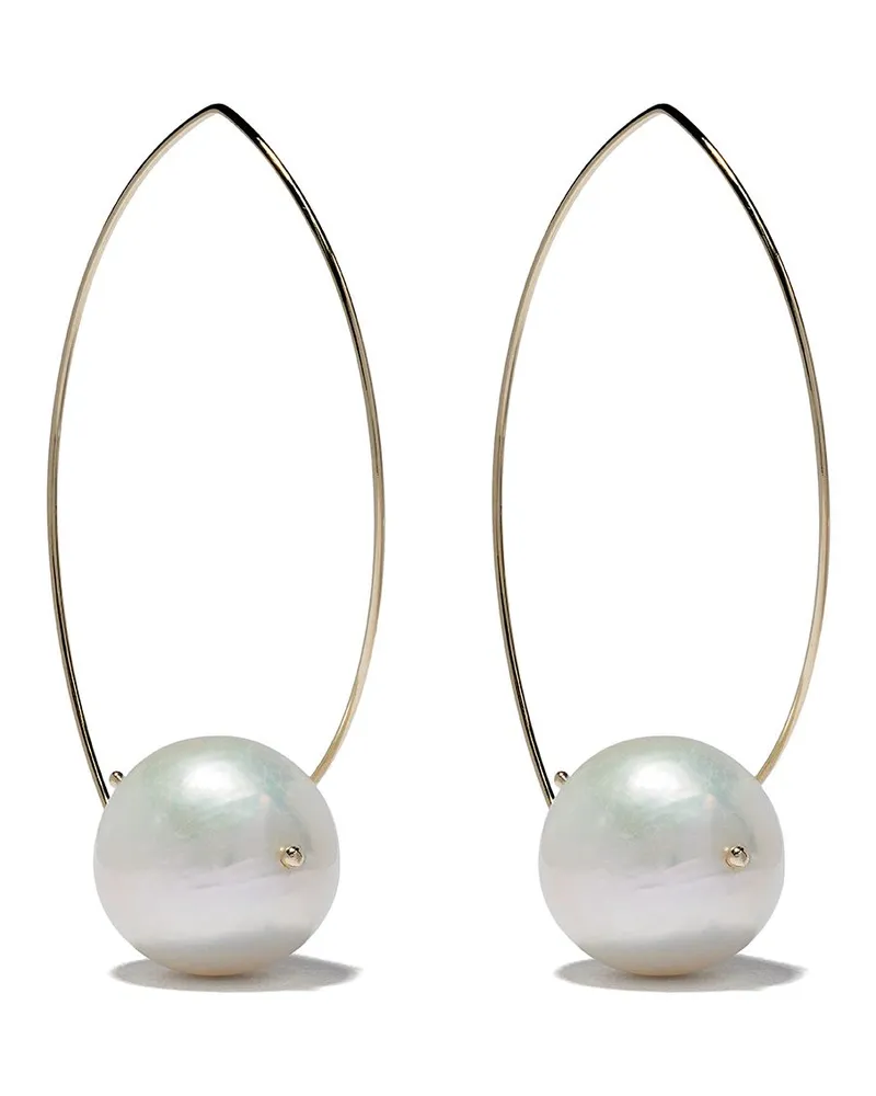 MIZUKI 14kt Coldcreolen mit Perle - Gold Gold