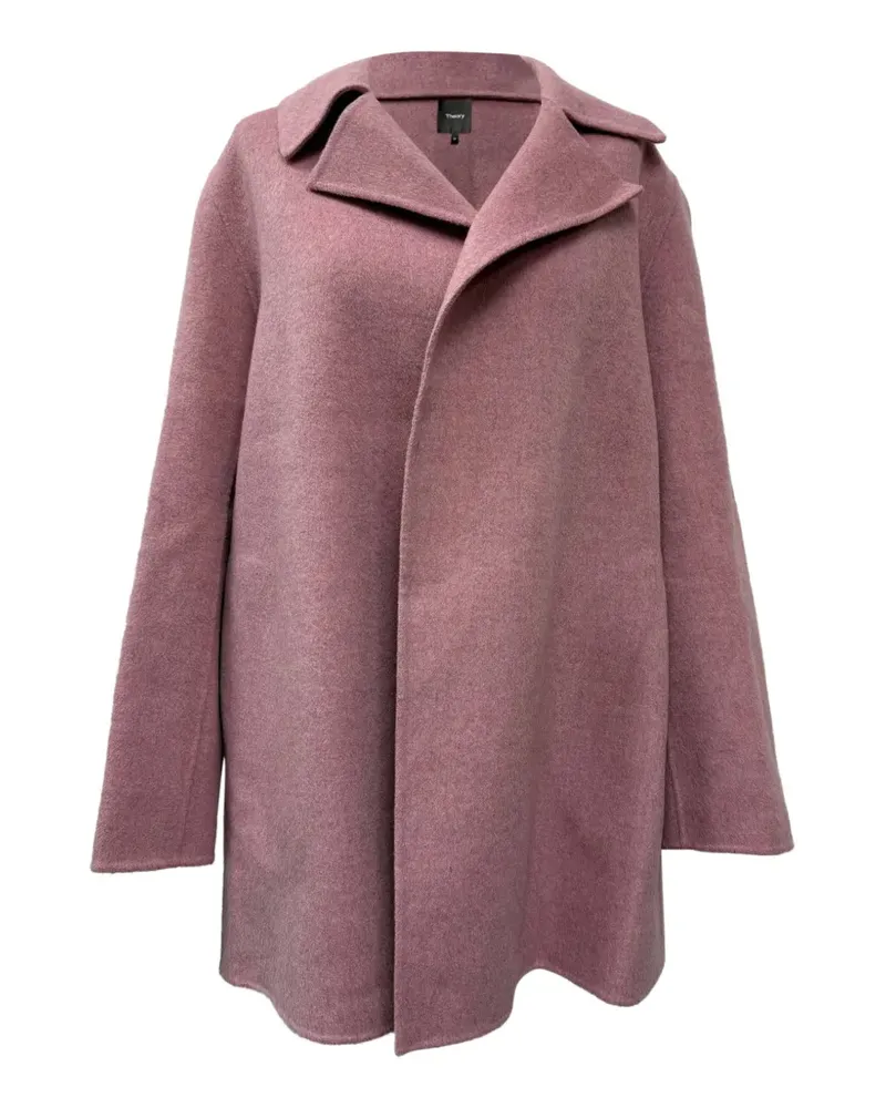 Theory brushed-felt open-front coat - Rosa Rosa