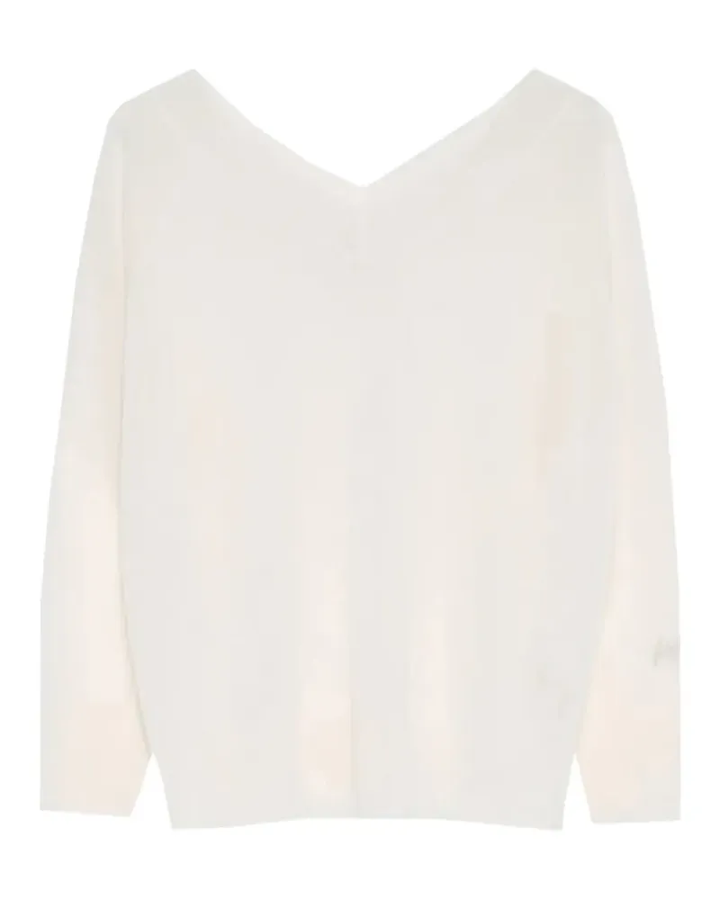 MARELLA MLMTUBO V-neck knitwear - Weiß Weiß