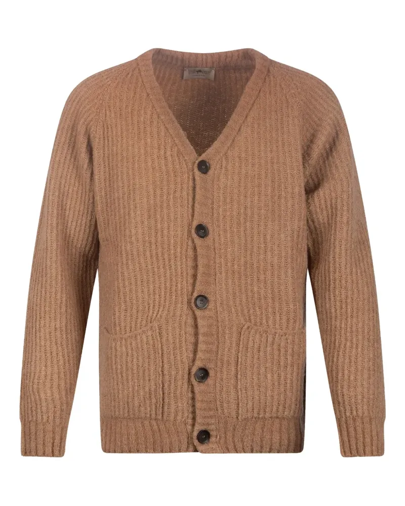 Irish Crone Cardigan mit V-Ausschnitt - Braun Braun