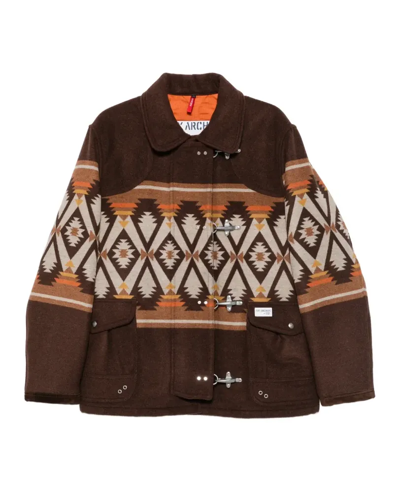 Fay Jacke mit geometrischem Muster - Braun Braun
