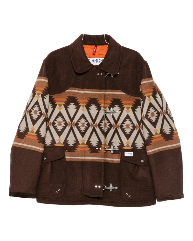 Fay Jacke mit geometrischem Muster - Braun Braun