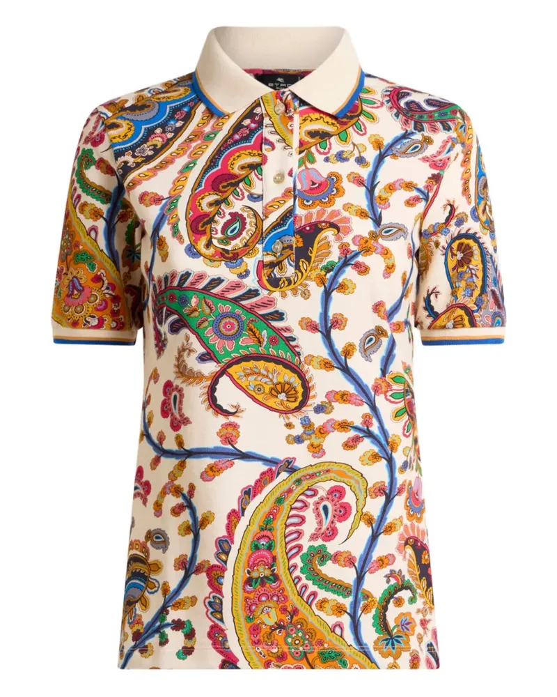 Etro floral paisley polo top - Nude Nude