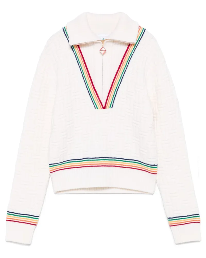 Casablanca Paris Column Stitch Pullover - Nude Nude