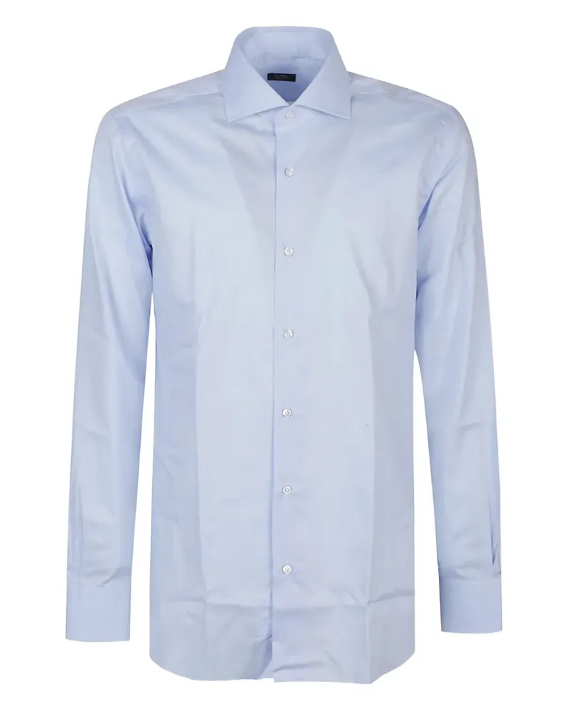 BARBA Popeline-Hemd - Blau Blau