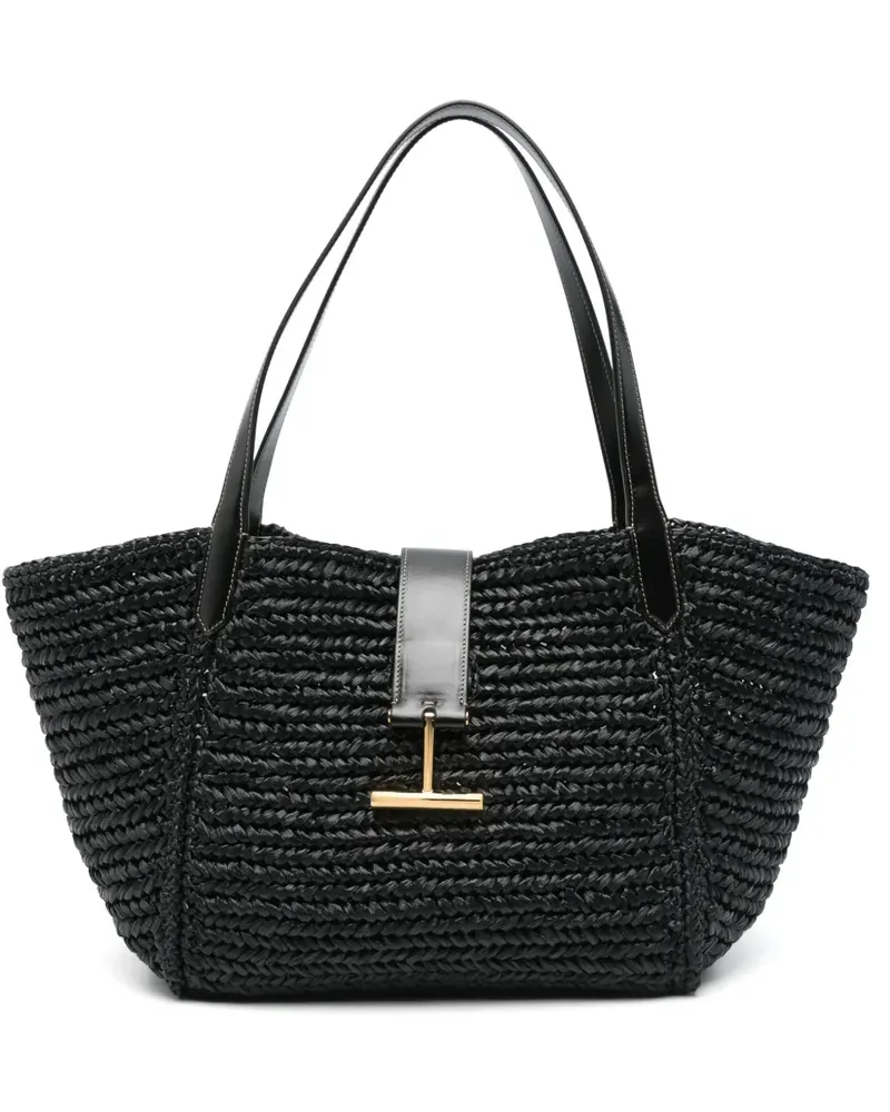 Tom Ford Schultertasche aus Bast - Schwarz Schwarz