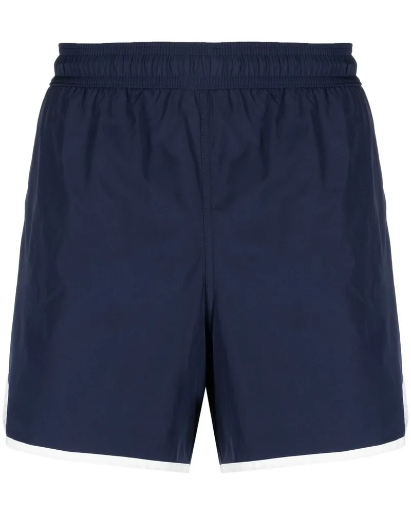 Alexander McQueen Badeshorts mit Kontrastborten Blau