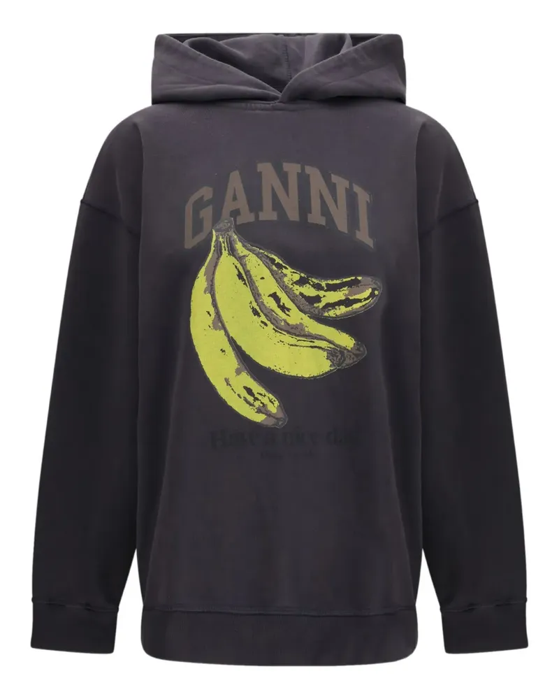 Ganni banana-print hoodie - Grau Grau
