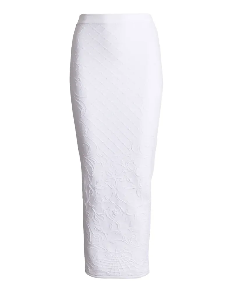 Balmain jacquard-knit long skirt - Weiß Weiß