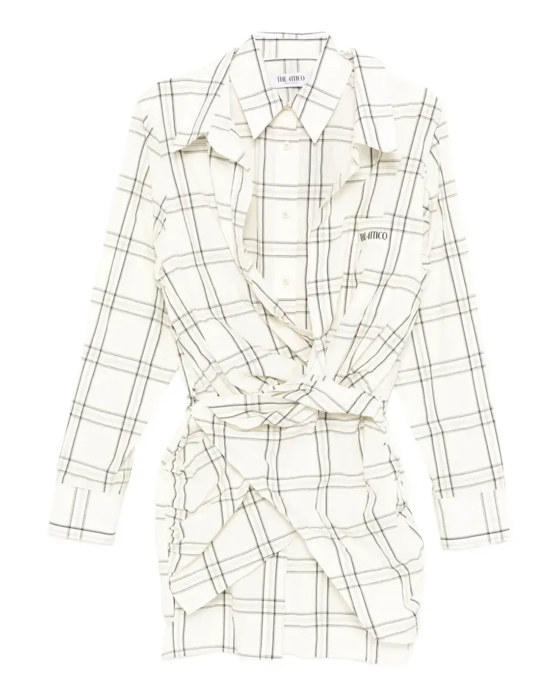 ATTICO Kariertes Minikleid - Nude Nude