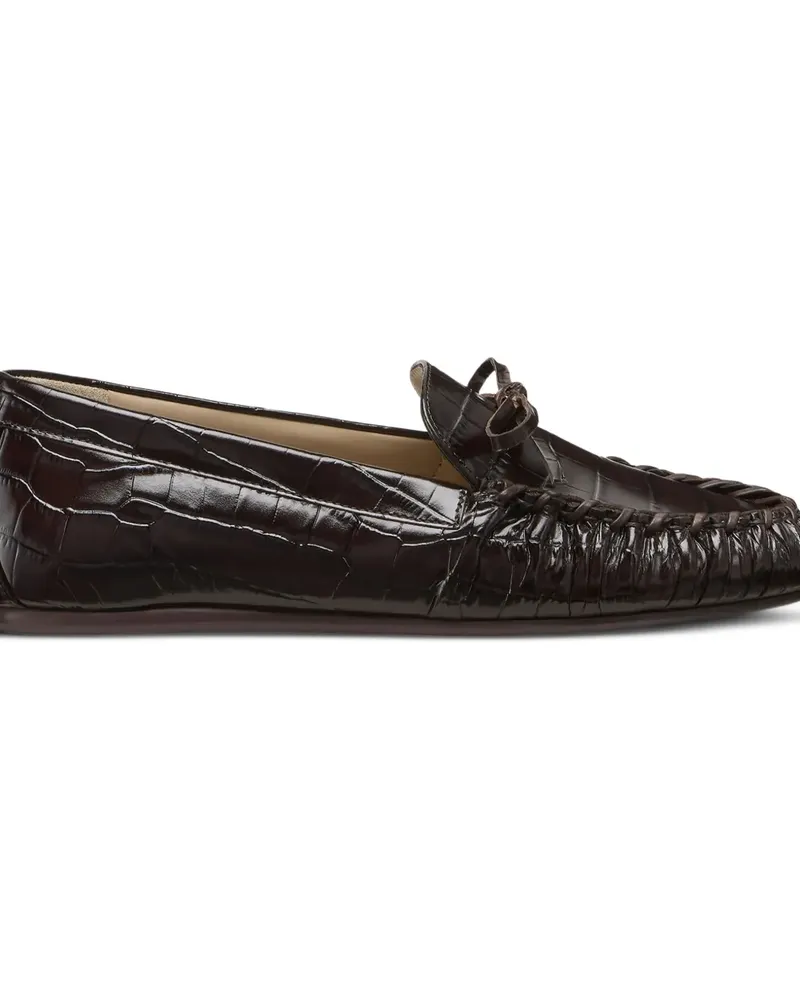 Stuart Weitzman britt bow gathered loafer - Braun Braun