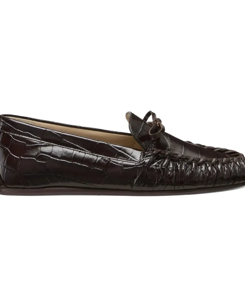 Stuart Weitzman Geraffte Britt Bow Loafer - Braun Braun