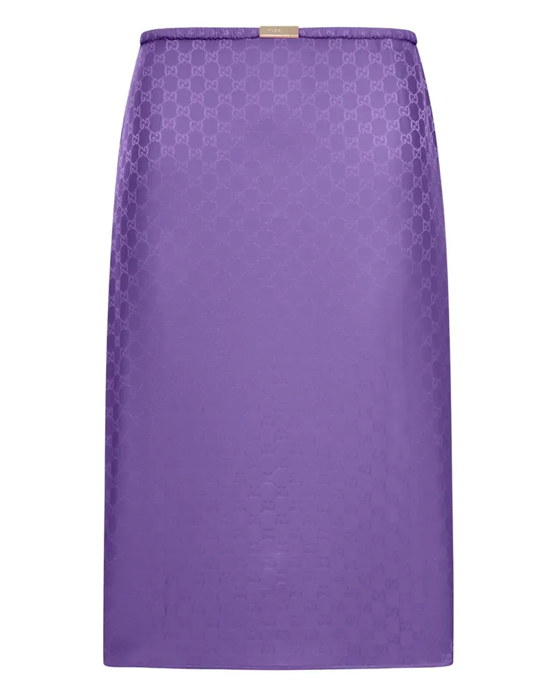 Gucci GG Midirock aus Seiden - Violett Violett