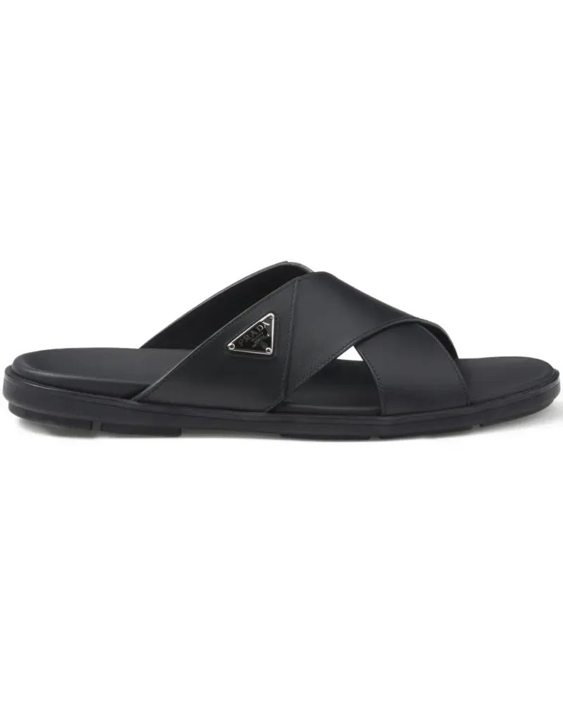 Prada Sandalen mit überkreuzten Riemen - Schwarz Schwarz