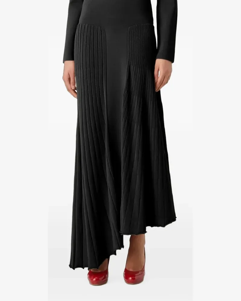GAUGE81 Adra asymmetric pleated maxi skirt - Schwarz Schwarz