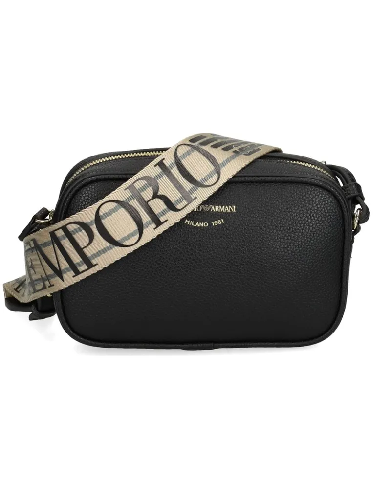 Emporio Armani logo-stamp crossbody bag Schwarz