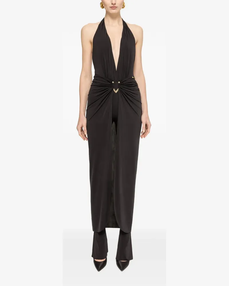 NISSA Rückenfreier Jumpsuit im Layering-Look - Schwarz Schwarz