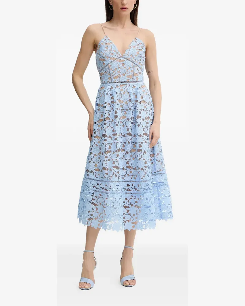 Silvian Heach floral lace V-neck dress - Blau Blau