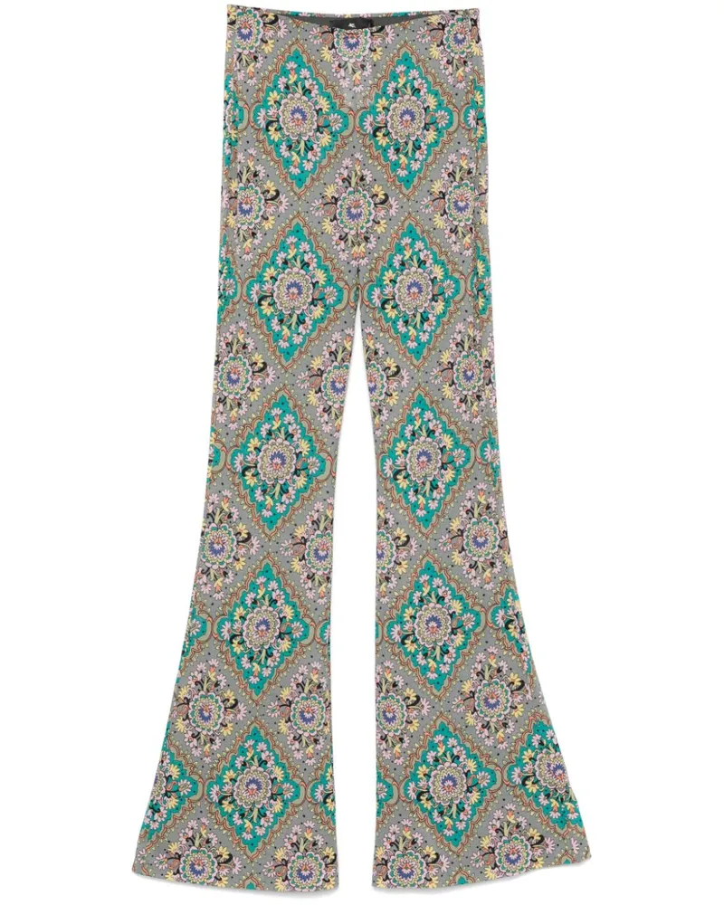 Etro Hose mit Blumen-Print - Grau Grau