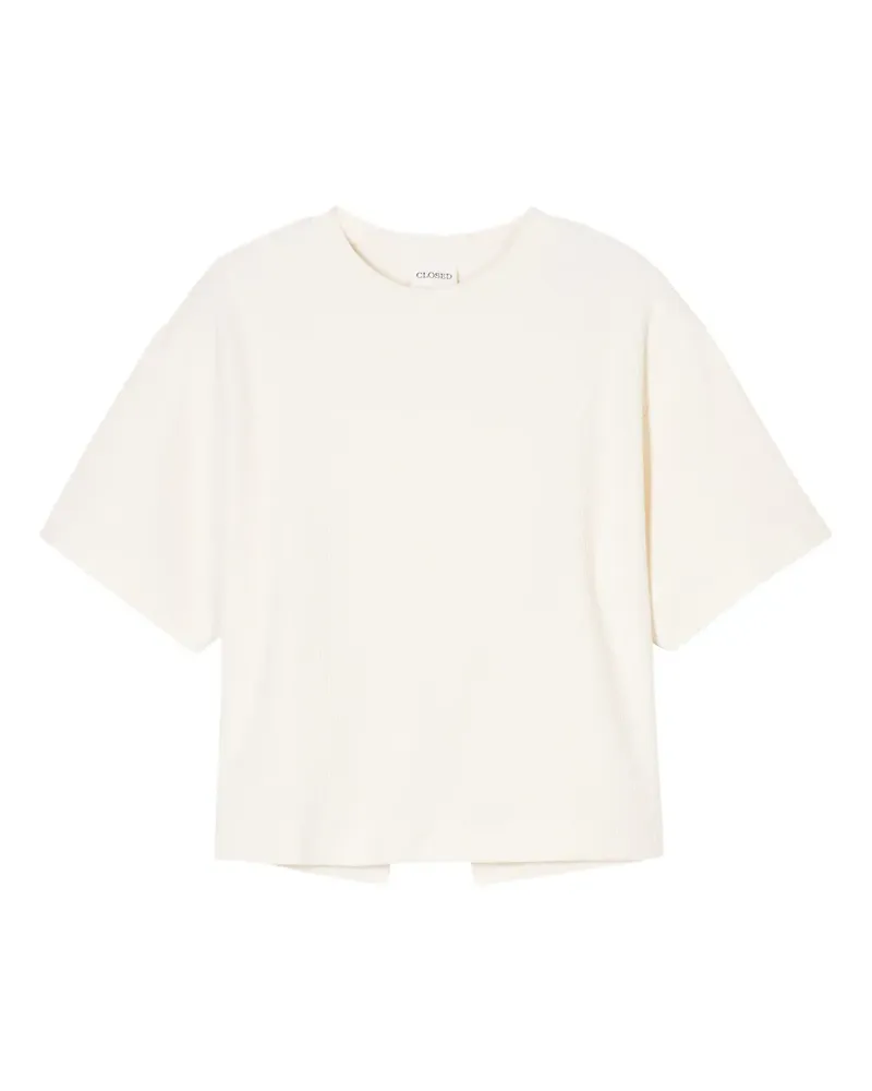 Closed Fein geripptes T-Shirt - Weiß Weiß