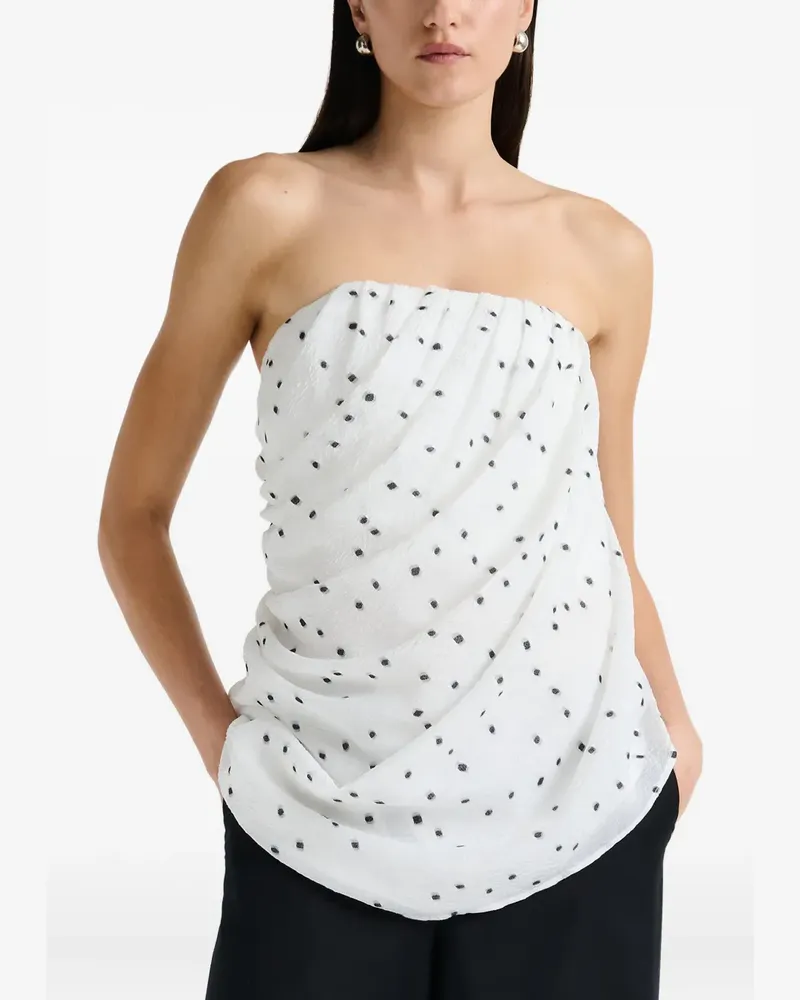 Anna Quan Top mit Polka Dots - Weiß Weiß