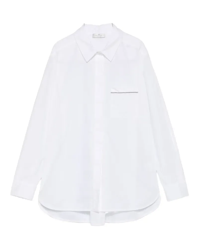 PANICALE Cashmere embellished-pocket shirt - Weiß Weiß
